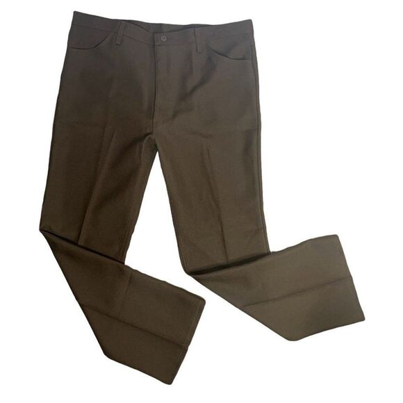 Vintage 80s Wrangler Rancher Boot Jeans 42 x 32 Brown Straight Leg Deadstock - Picture 1 of 6